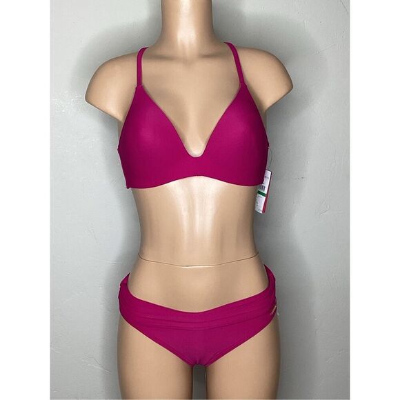 New. Vince Camuto Fuchsia bikini set. L-top/S-bottom. Retails $154 - Picture 2 of 8